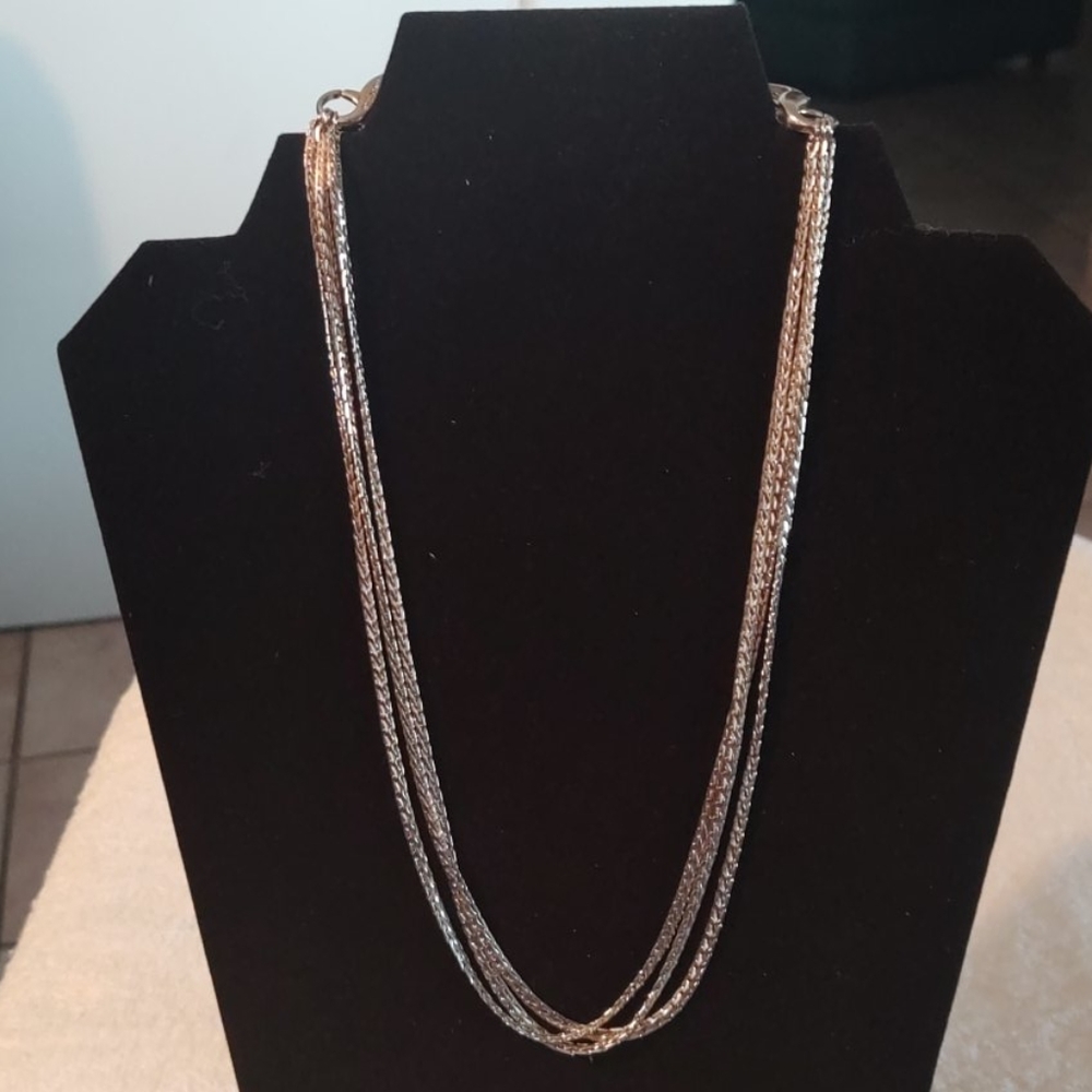 NWT Lia Sophia Versatile Triple Silver necklace